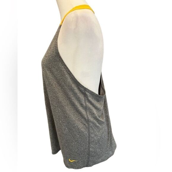 NIKE gray/yellow loose fit yoga/athletic top, size L. - Picture 4 of 6